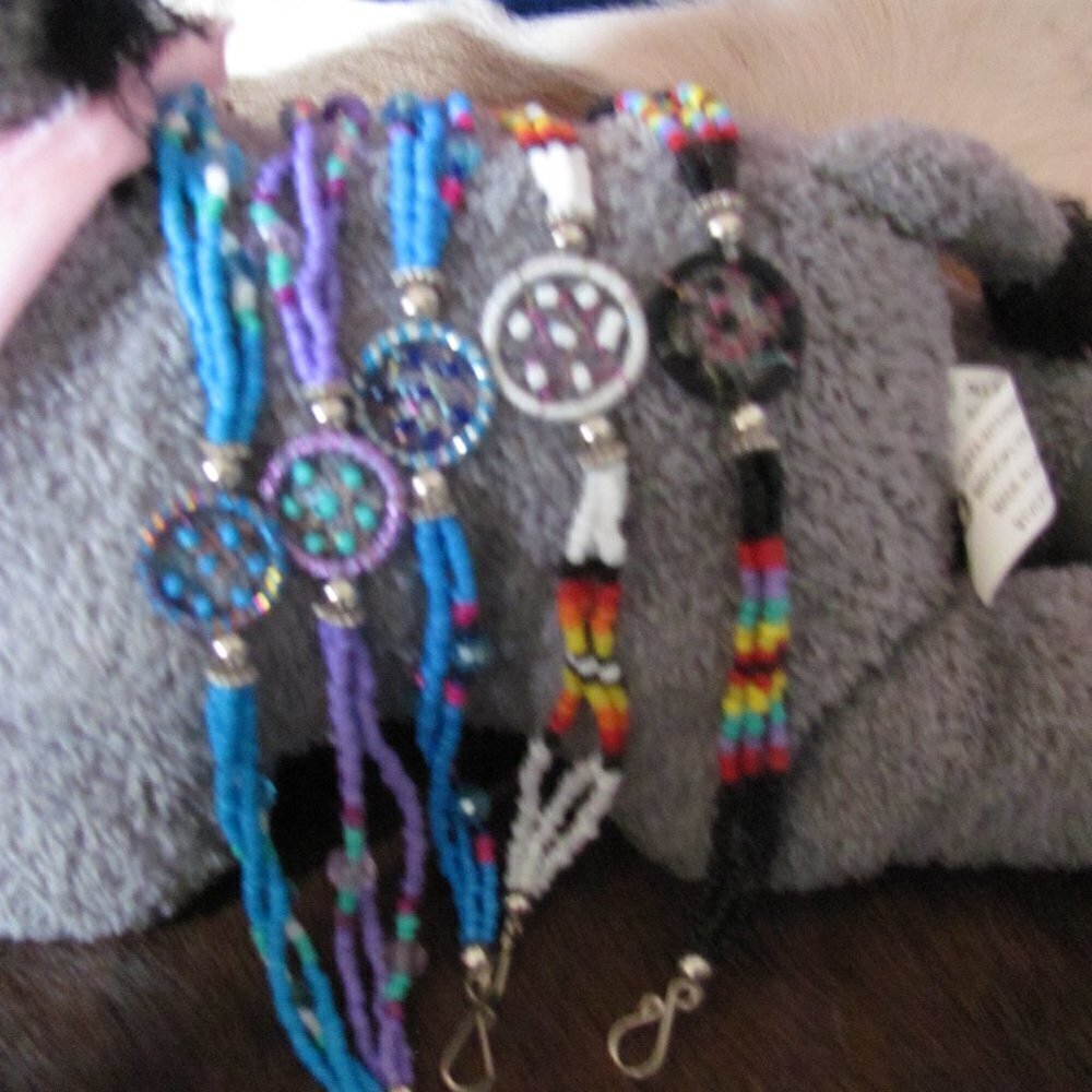 GENUINE NAVAJO MADE BEADED DREAMCATCHER BRACELETS - Picture 6 of 7